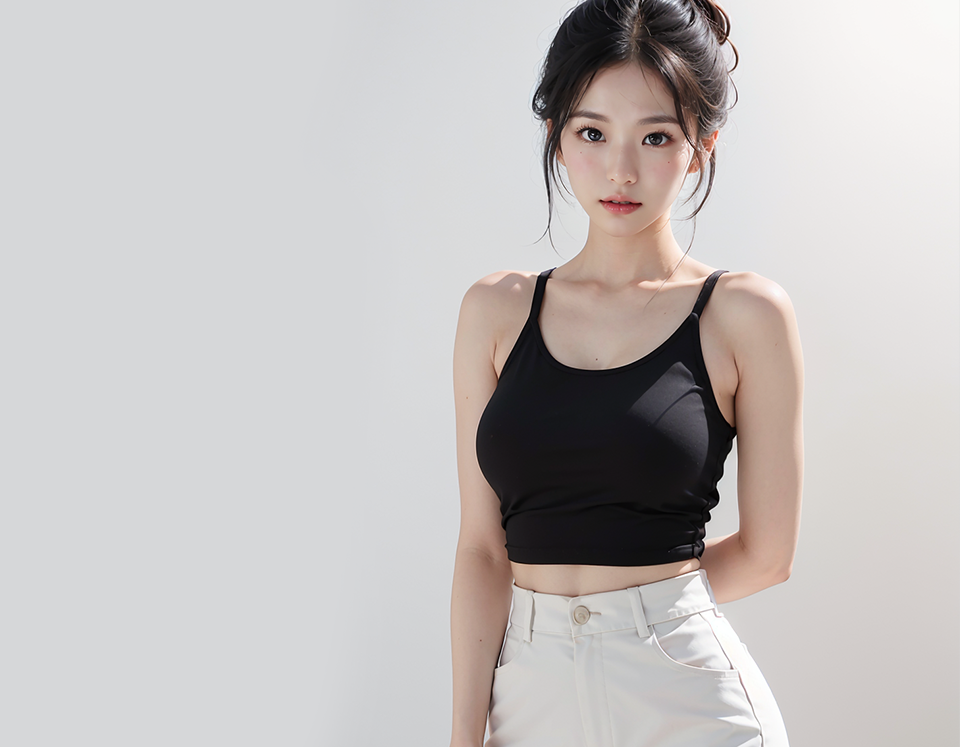 깨끗하고 맑은 피부를 가진 여성 이미지