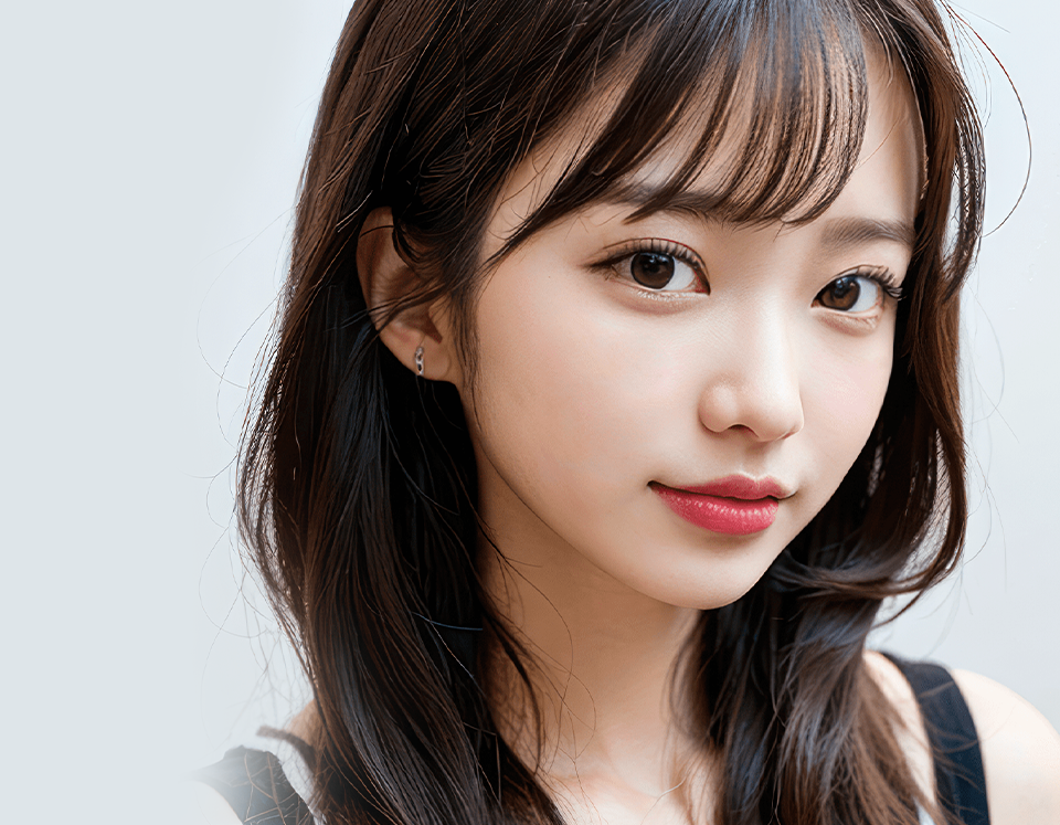 깨끗하고 맑은 피부를 가진 여성 이미지