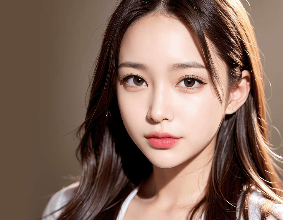 깨끗하고 맑은 피부를 가진 여성 이미지