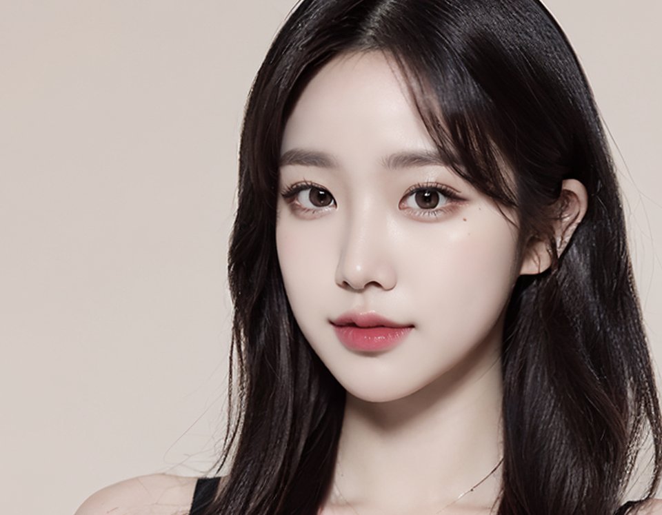 깨끗하고 맑은 피부를 가진 여성 이미지