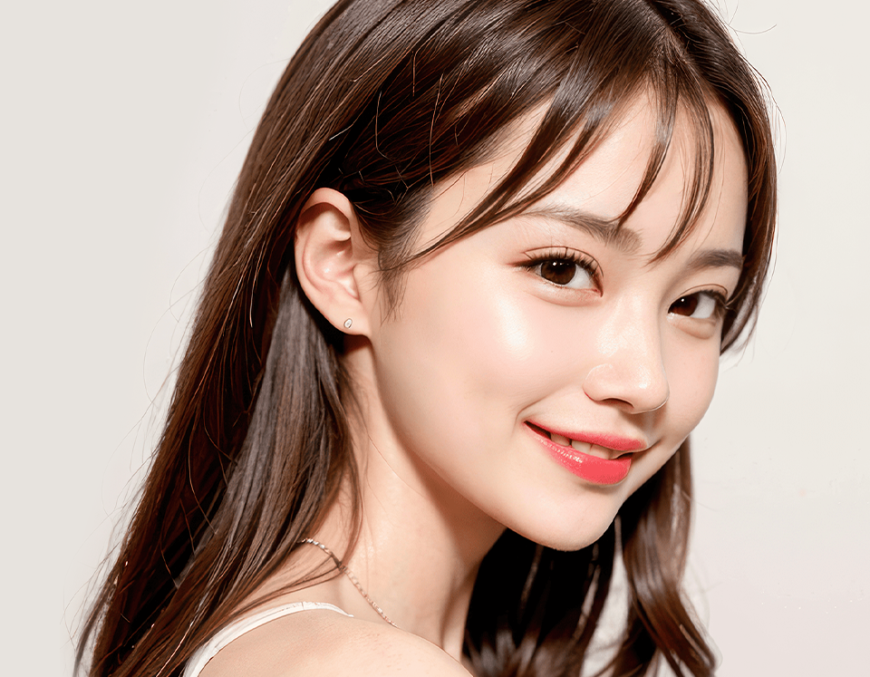 깨끗하고 맑은 피부를 가진 여성 이미지