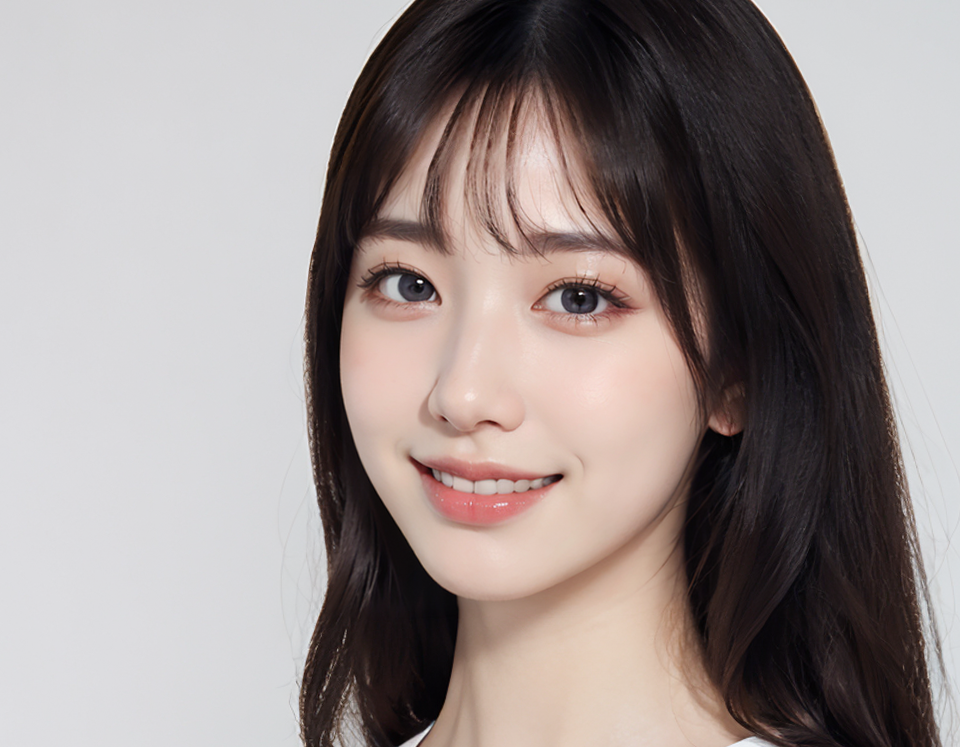깨끗하고 맑은 피부를 가진 여성 이미지