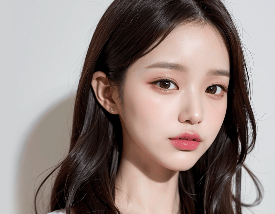 깨끗하고 맑은 피부를 가진 여성 이미지